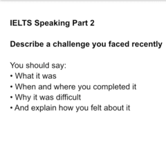 IELTS part 2 Speakingの回答例（Challenge）