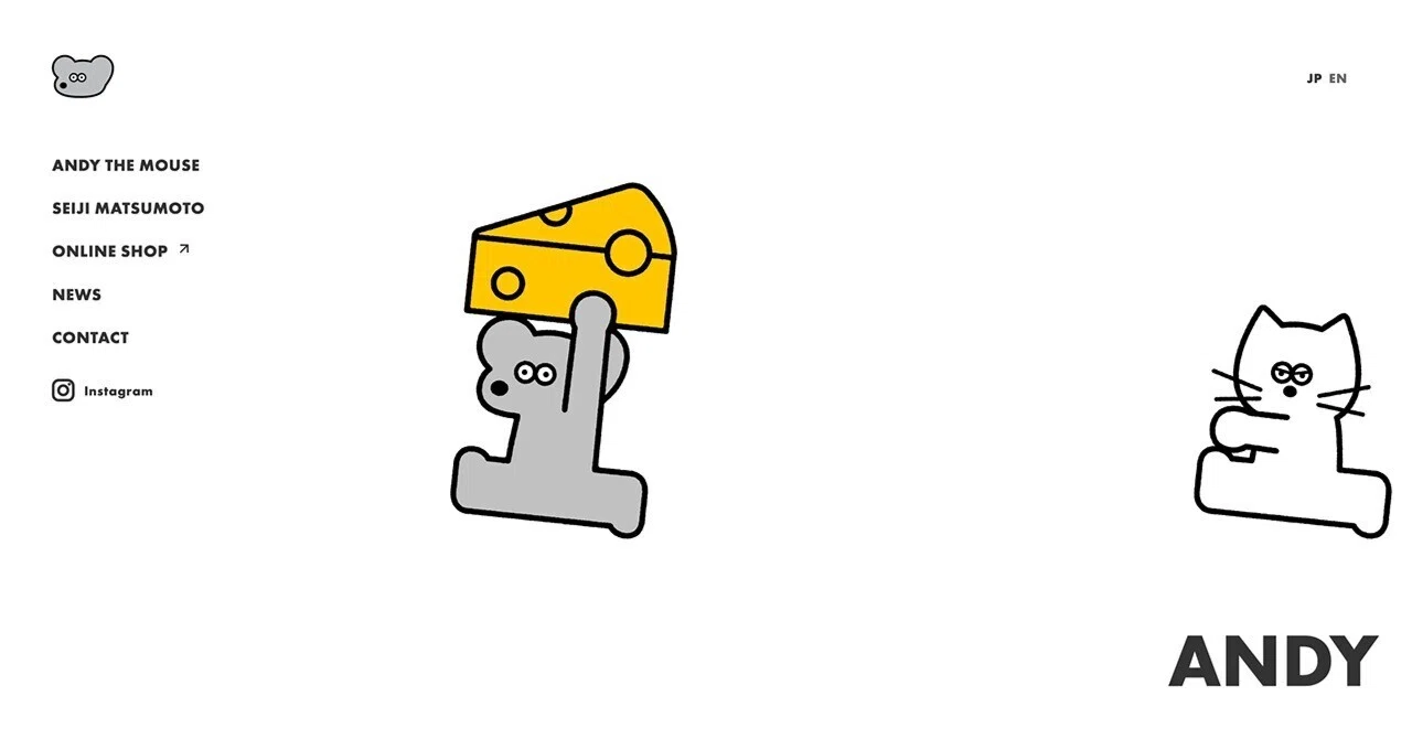 2603022:あきねずみ•*¨*•.¸♬︎ ねずみのANDY」Webサイト制作のちょっと裏側｜ハラヒロシ / デザイン