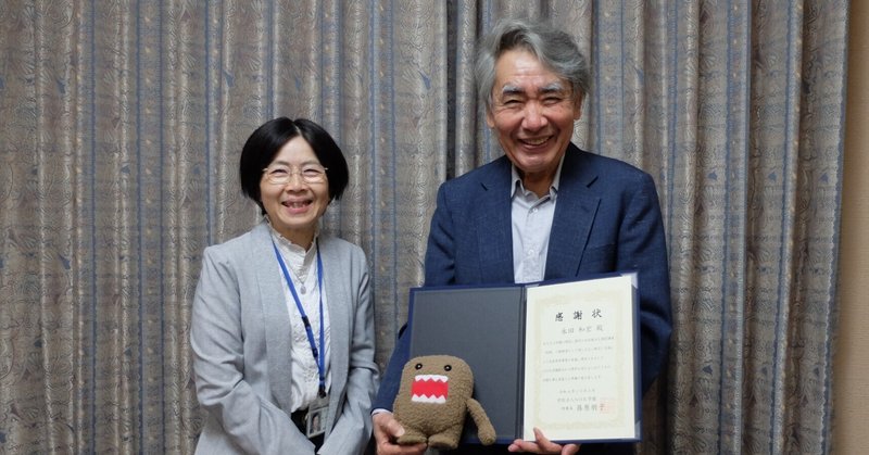 歌人の永田和宏さんにＮＨＫ学園創立60周年記念特別感謝状をお渡しし、「知」に関しての講義いただきました。