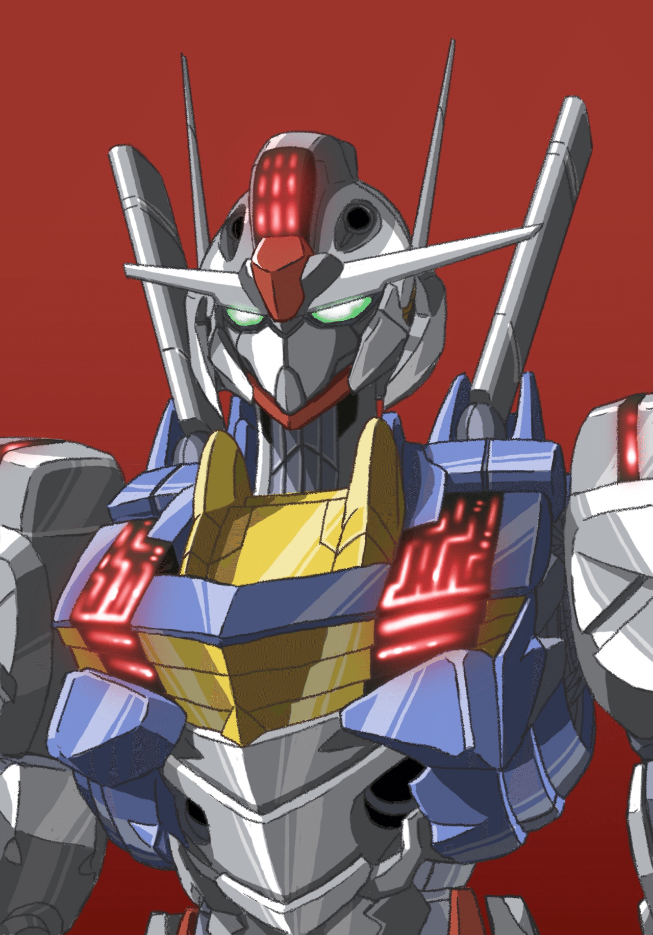 JNTHED サイン色紙 直筆イラスト ガンダム 水星の魔女 エアリアル