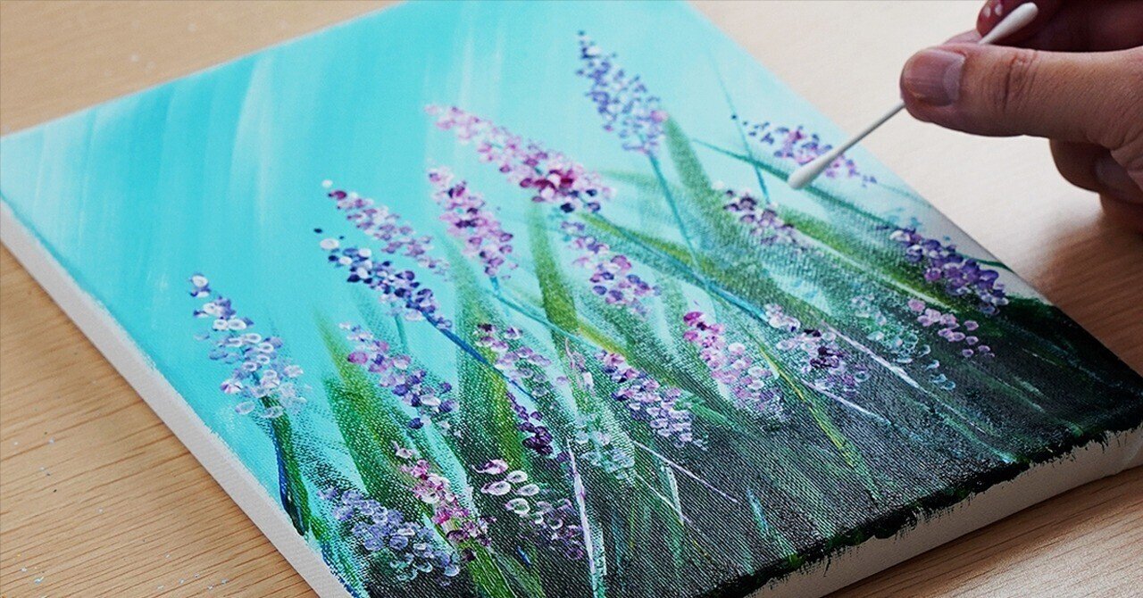 アクリル絵の具で「ラベンダー」を描いてみた｜junya_art