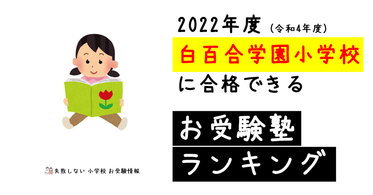 2022年度 白百合学園小学校に合格できるお受験塾ランキング