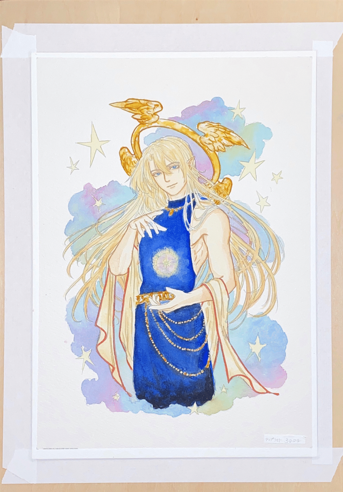 上原木呂「作品(無題)」◆2015年◆紙に水彩画作品◆サインあり額装◆F2号程度 上原木呂「作品(無題)」◇2015年◇紙に水彩画作品◇サインあり
