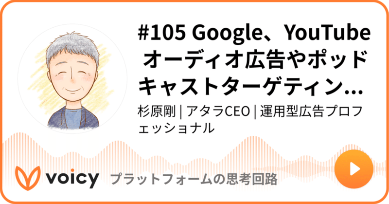 Voicy公開しました：#105 Google、YouTube オーディオ広告やポッドキャストターゲティングなど機能強化