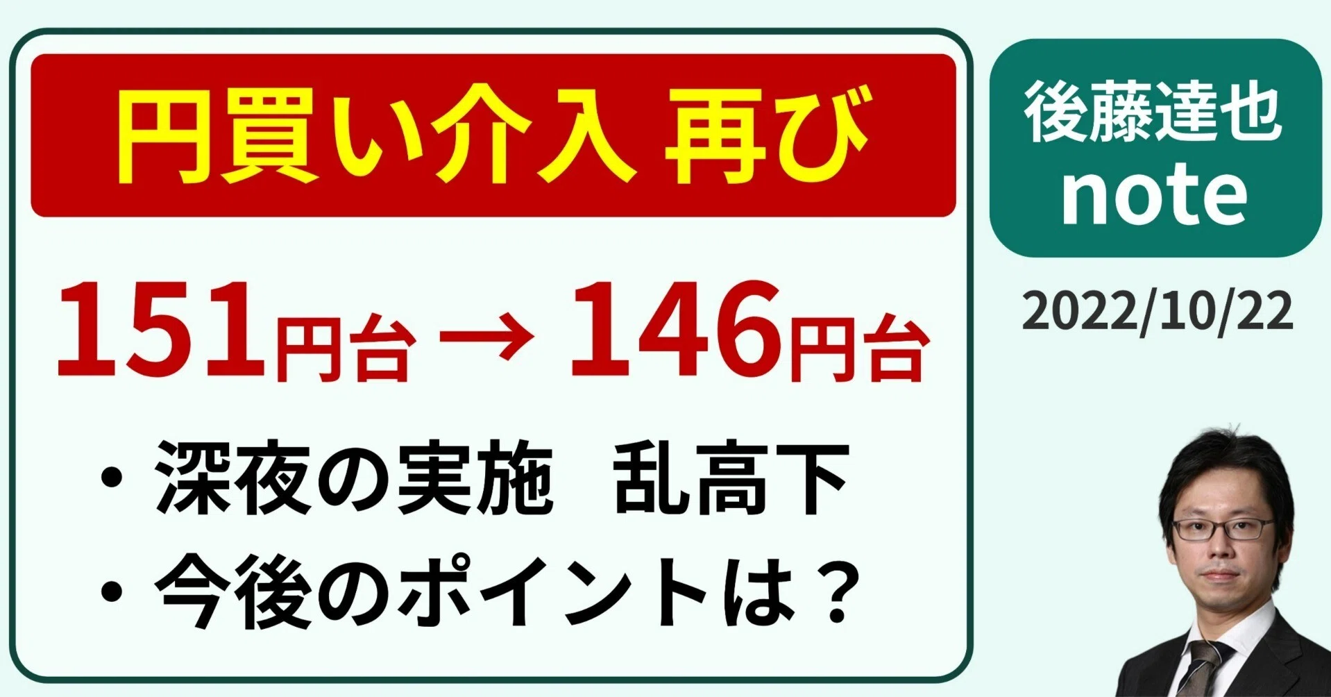 再び介入 151円台→146円台｜後藤達也