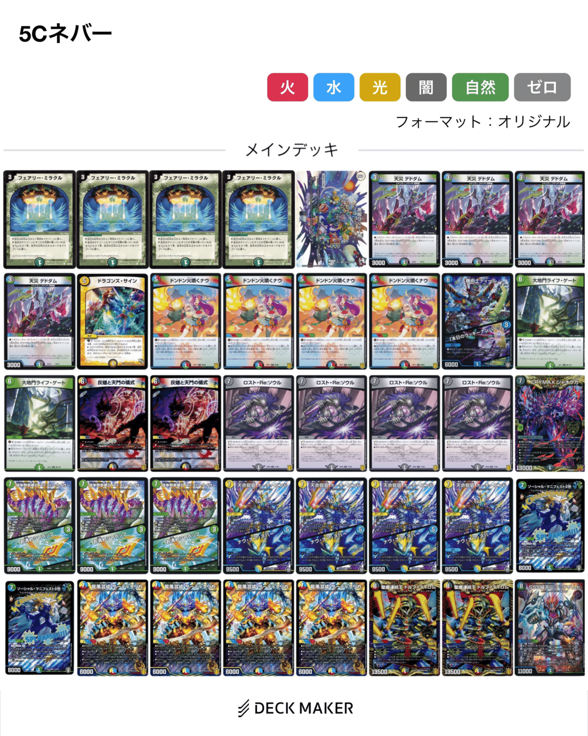 5Cザーディクリカ、5Cネバーデッキリスト平均化｜ホリカTCG
