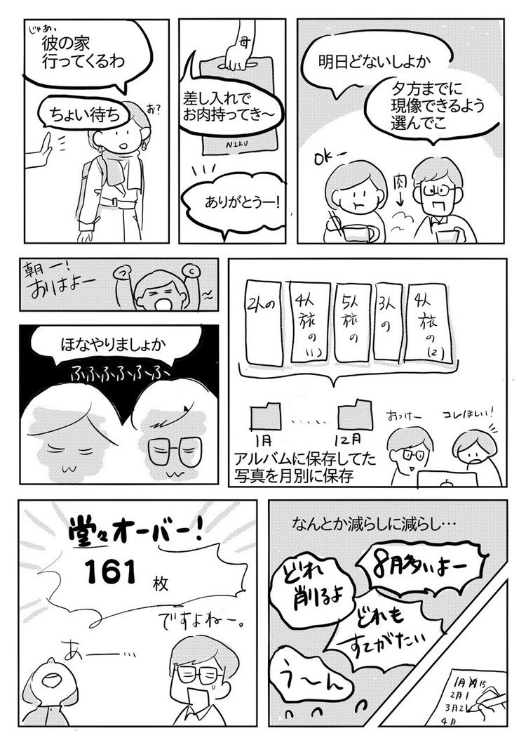 今年のベスト100枚を選んでアルバムを作ってみました

月別に保存
↓
100枚に絞り込む
↓
現像
↓
アルバムへ