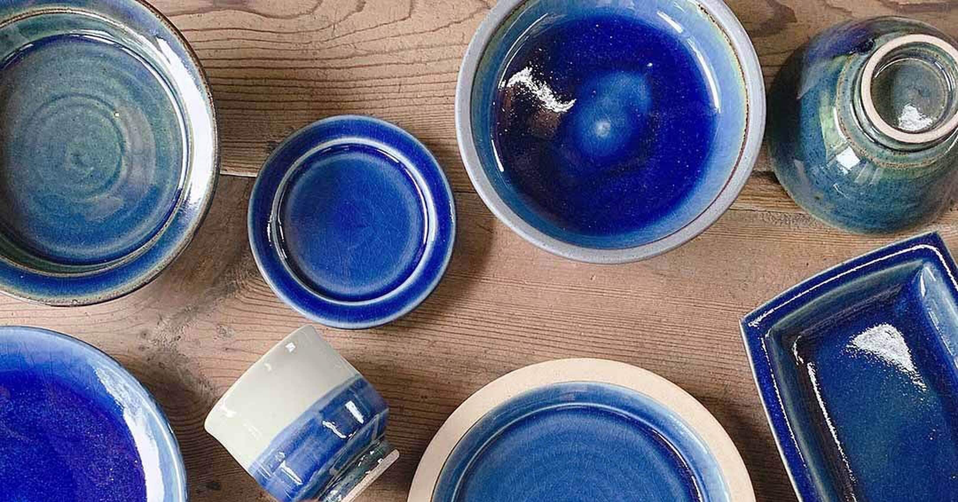 島根県出西窯　大皿・中皿　2枚セット　出西ブルー 島根県出西窯 大皿・中皿 2枚セット 出西ブルー