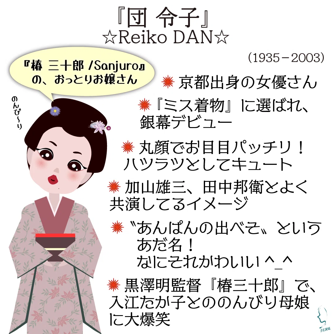 東宝で活躍🎥 日本の女優『団 令子』のイラスト🎨|輝っち