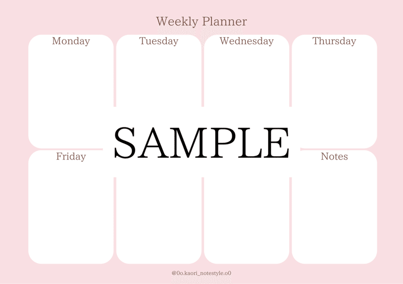 A5WeeklyPlannerブロック