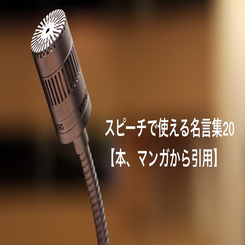 スピーチで使える名言集 本 マンガから引用 和澄しゃいん Note