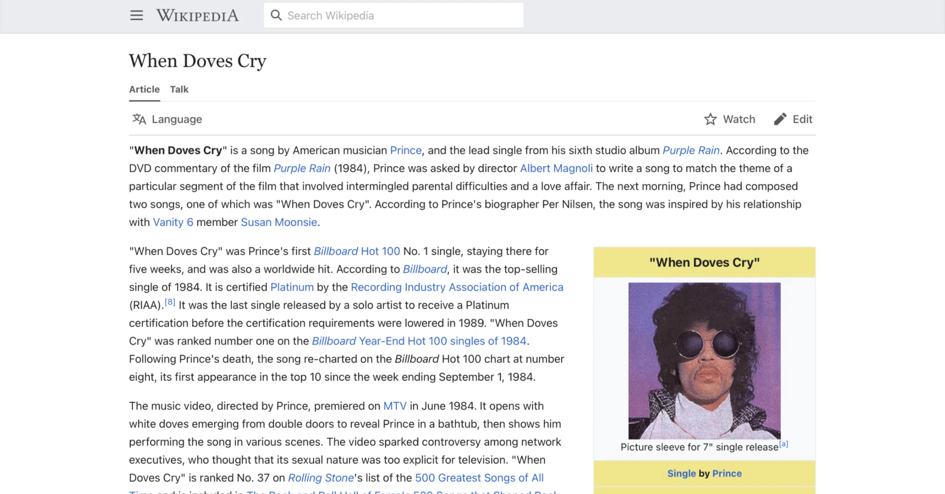 プリンス｜ビートに抱かれて】英語版ウィキペディアを読む【Prince