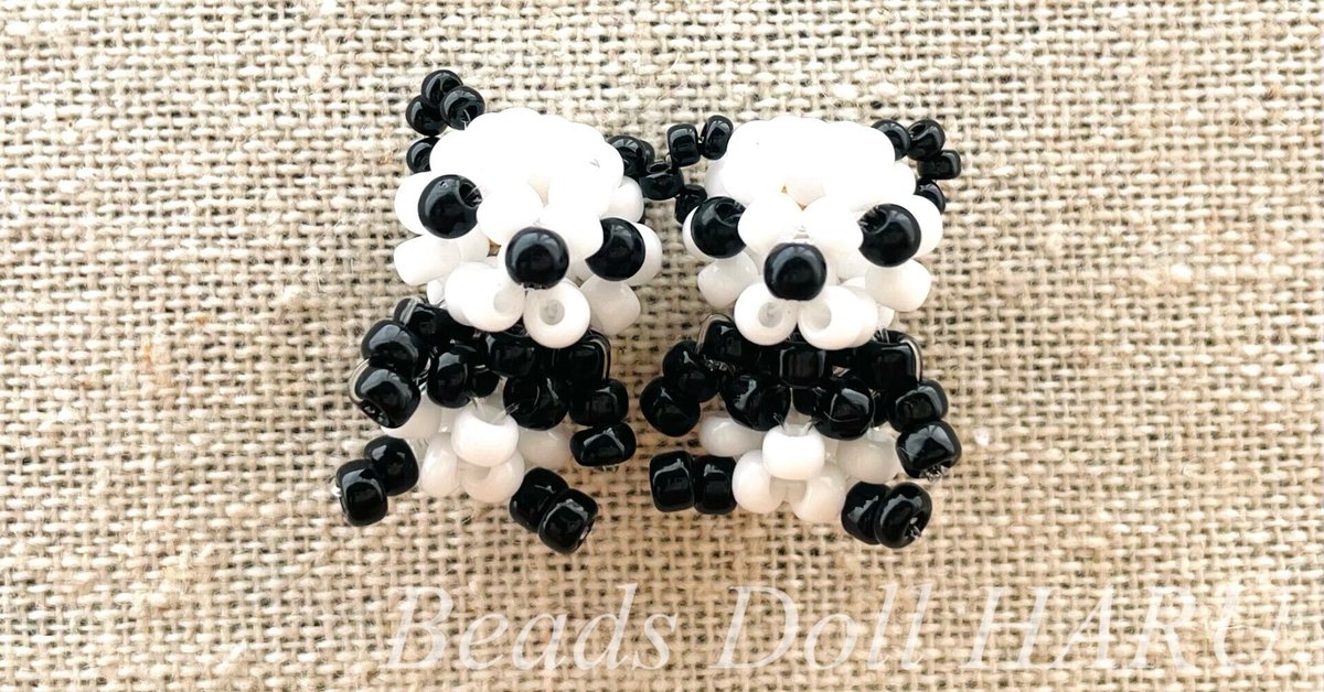 パンダドール キーホルダー付き 黒と白