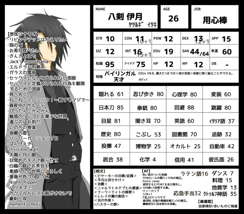 探索者まとめ かお Trpgとゲーム垢 Note 探索者まとめ かお Trpgとゲーム垢 Note
