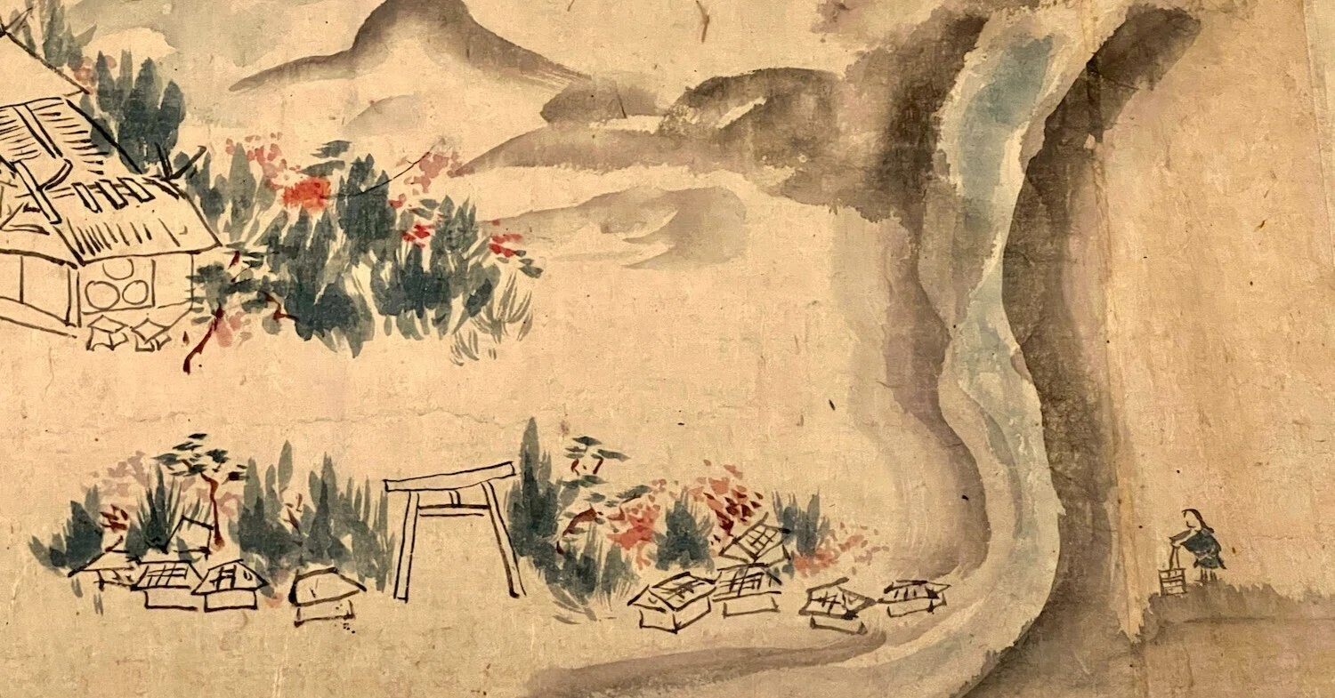 アンティーク 昭和56年 講談社オリジナル 木版画 大本靖【水芭蕉の尾瀬沼】 絵っ？ 「古池や」の松尾芭蕉が旅の絵日記を描いた絵巻物があるん
