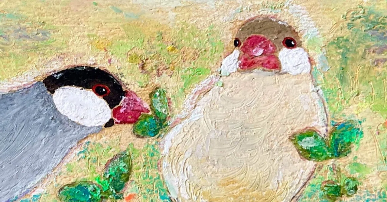 文鳥イラスト「野原」｜カンナ