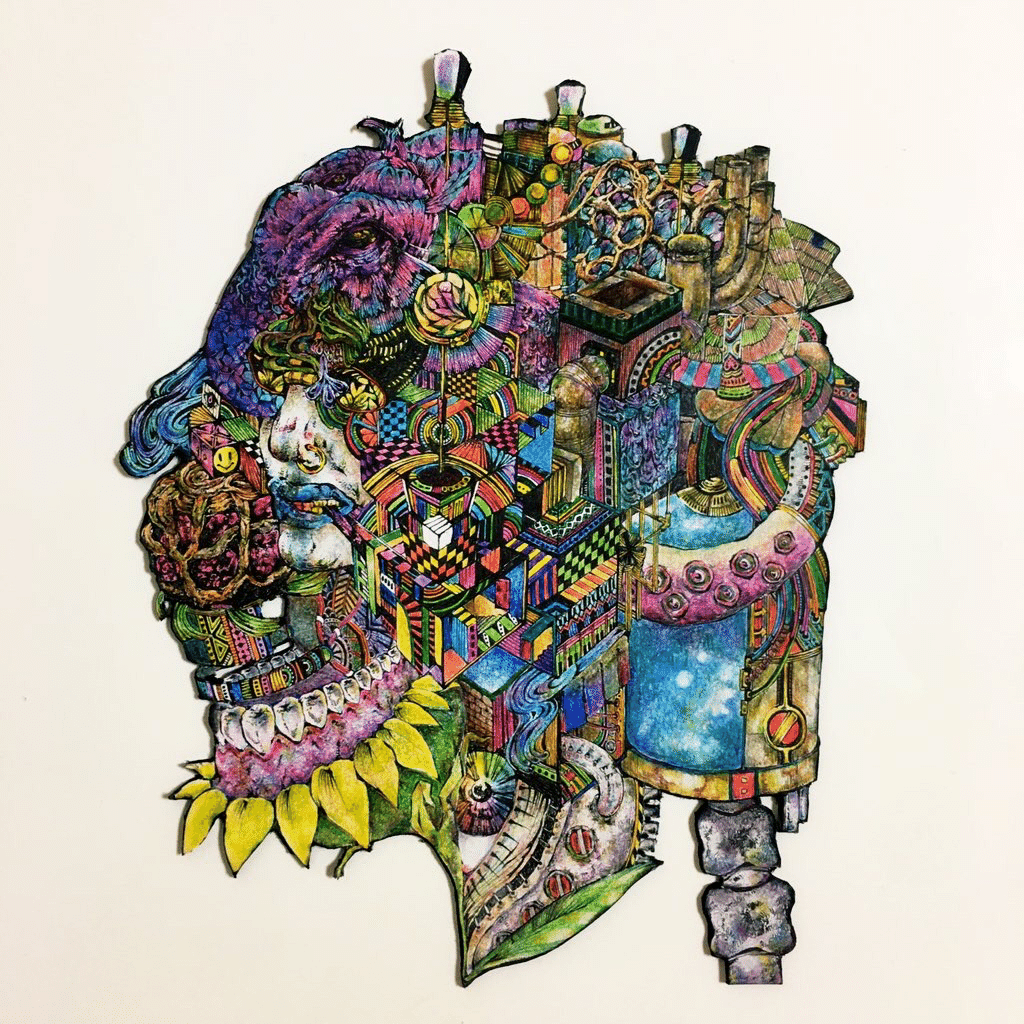 注目の 横顔ピエロ｜作品.七ﾃﾝ五｜sou. 絵画