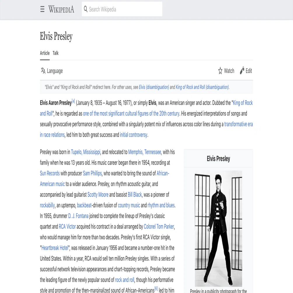 エルビス プレスリー 英語版ウィキペディアを日本語で読む Elvis Presley 英語de洋楽 Note