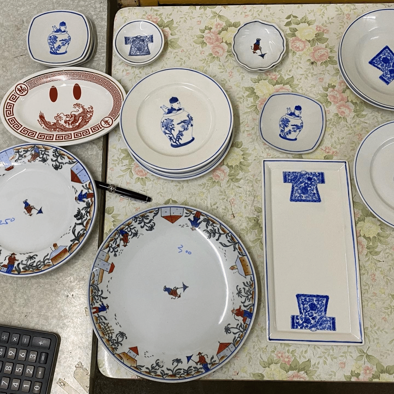 メール便不可】【メール便不可】香港食器 粤東磁廠 5本セット 食器