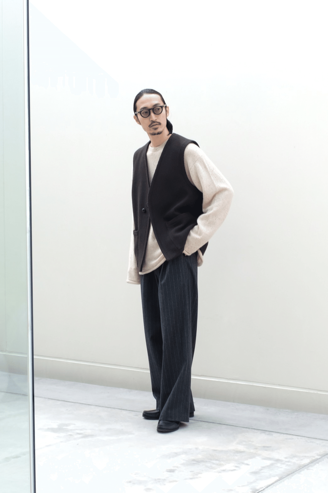 PHLANNÈL Wool Cashmere Buggy Trousers 2 phのバギートラウザー｜YO
