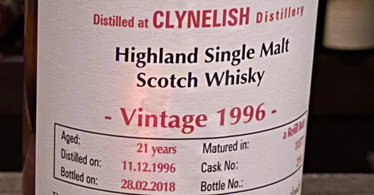 Clynelish 21y 1996-2018 46% Signatory Vintage｜今日もゆっくり呑ん