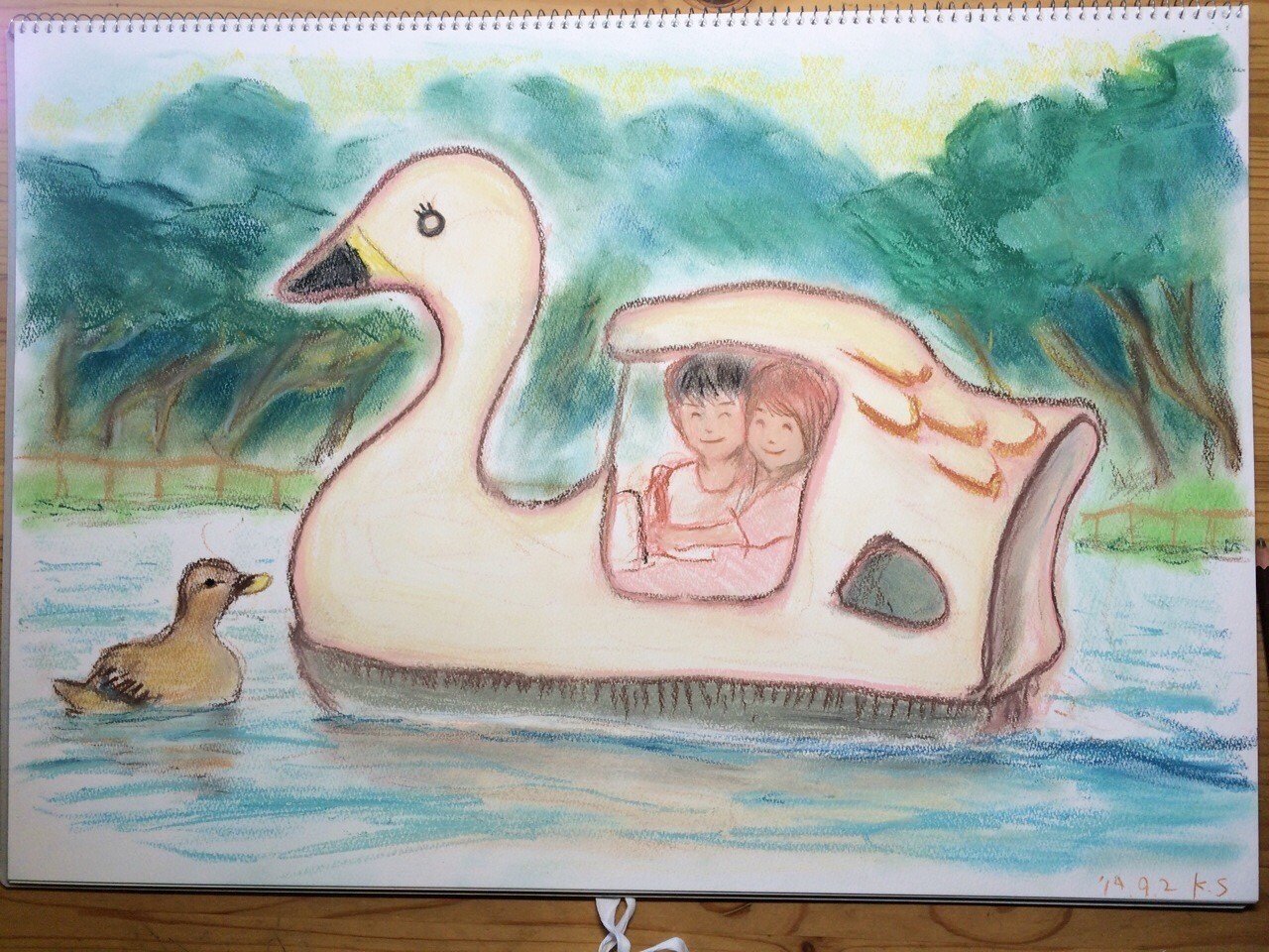 井の頭公園のスワンボートに乗る恋人 篠𠩤健太 コマ撮りアニメーター Note