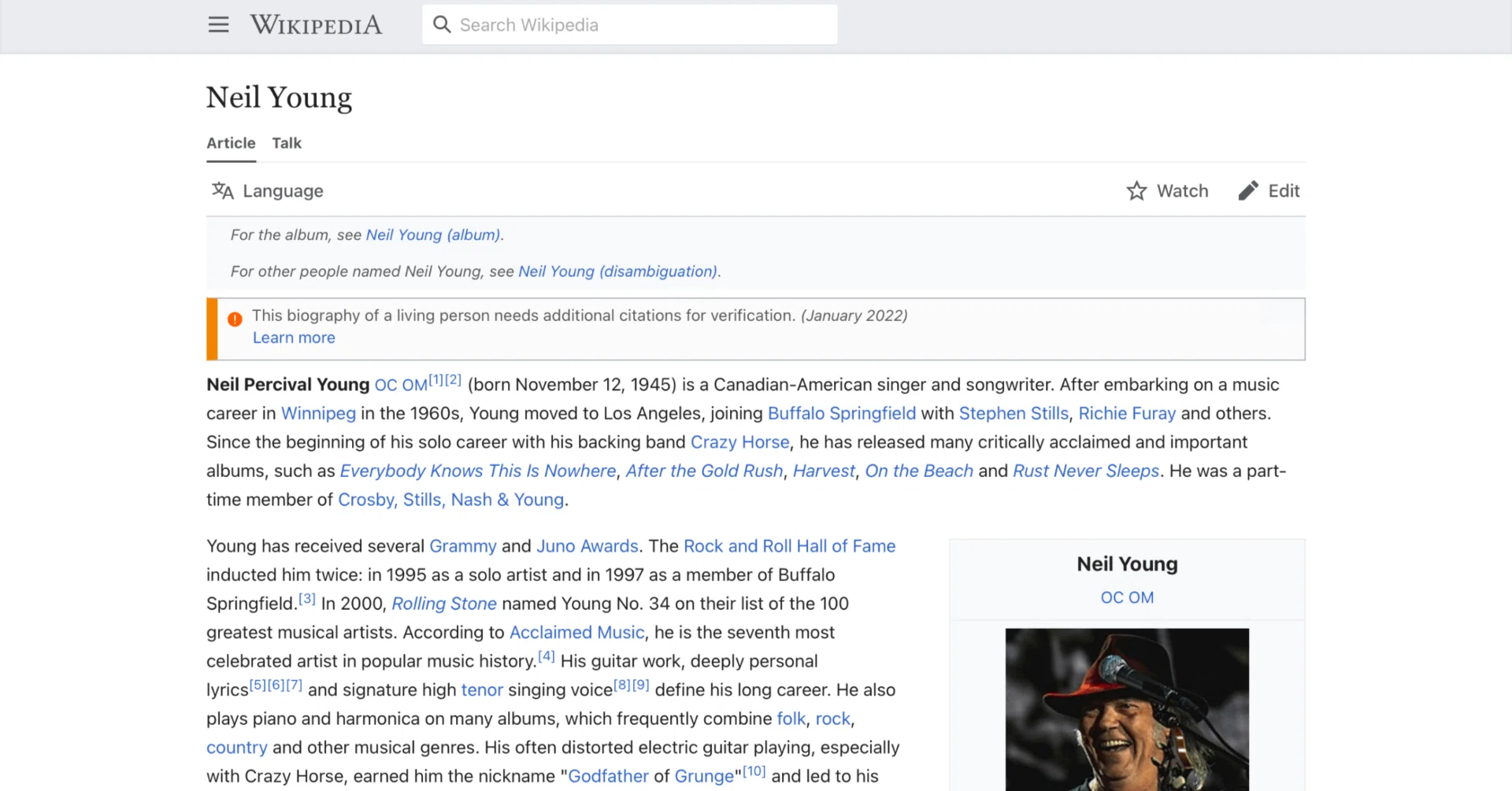 ニール・ヤング】英語版ウィキペディアを日本語で読む【Neil Young