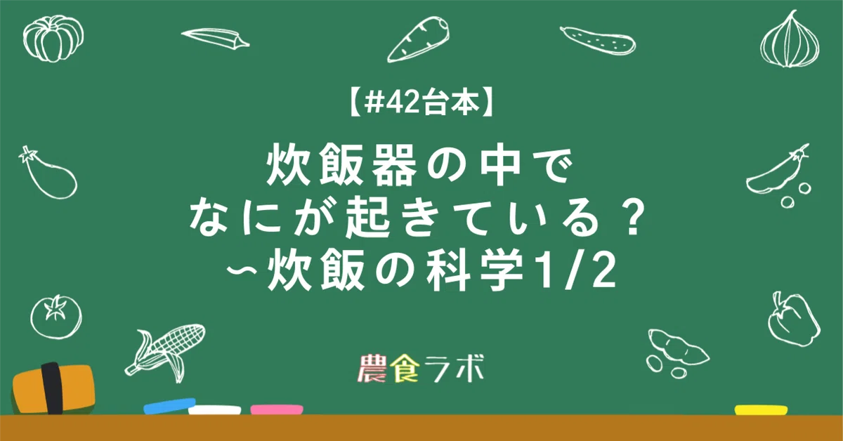 42台本】炊飯器の中でなにが起きている？〜炊飯の科学1/2｜KNOWフード 