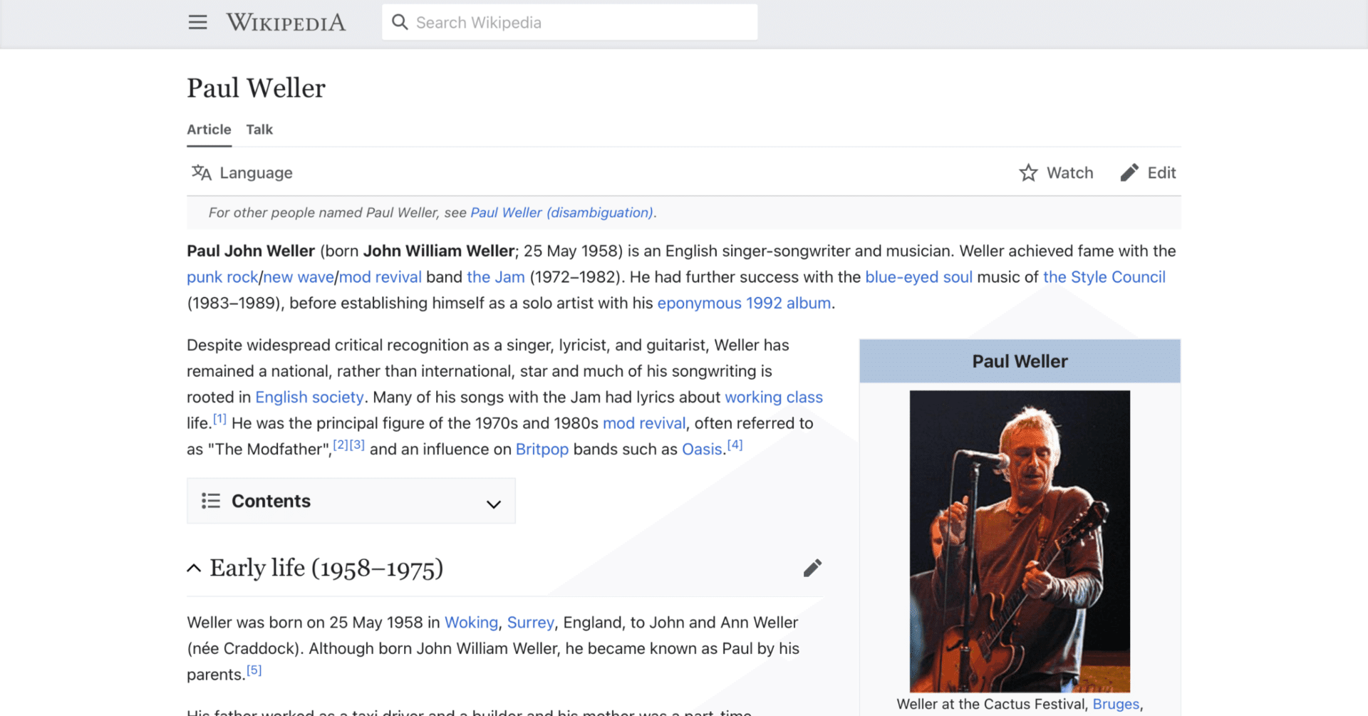ポール ウェラー 英語版ウィキペディアを日本語で読む Paul Weller 英語de洋楽 Note