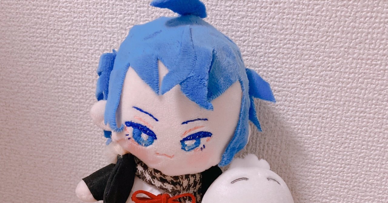 青い髪の月のモチーフぬいぐるみ　自作 青い髪の月のモチーフぬいぐるみ 自作