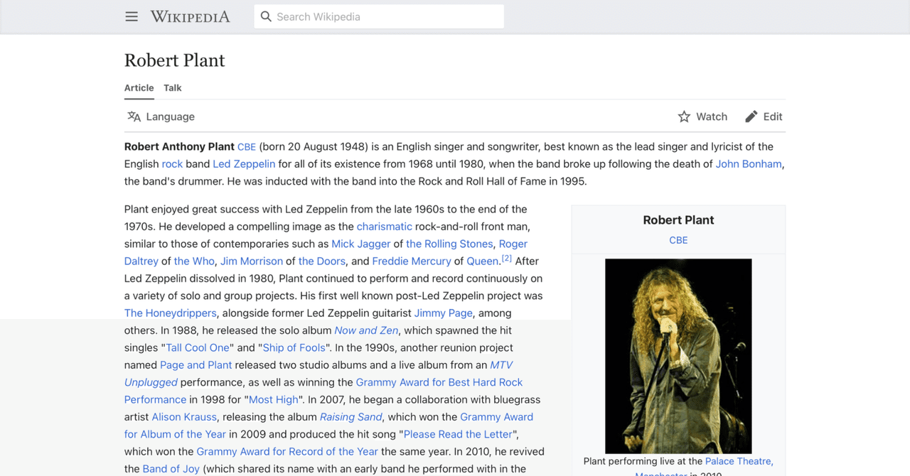 ロバート・プラント】英語版ウィキペディアを日本語で読む【Robert Plant】｜英語de洋楽（英語でAI／英語で洋楽）, image size:1280x670