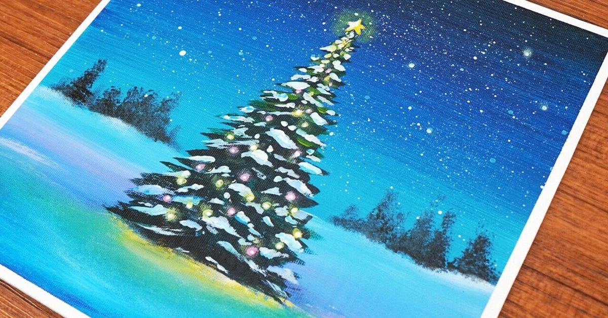 アクリル絵の具で「クリスマスツリー」を描いてみた|junya_art アクリル絵の具で「クリスマスツリー」を描いてみた|junya_art
