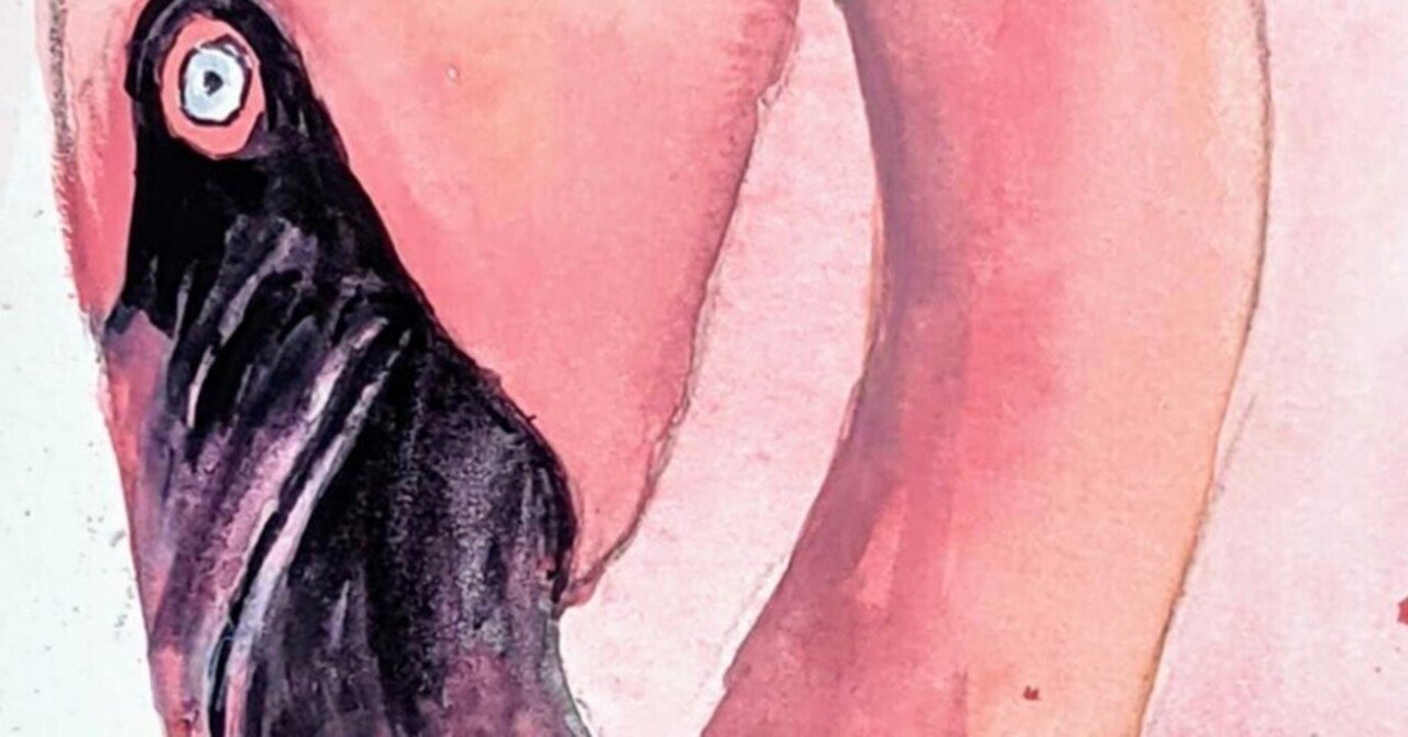 パステルで描いたフラミンゴ 作：ケリー・ベネット｜Derwent Art Japan