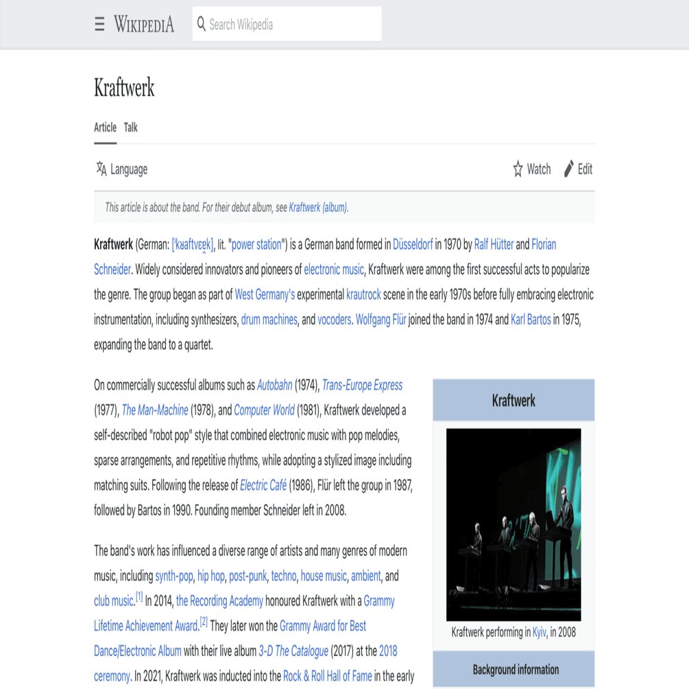 クラフトワーク 英語版ウィキペディアを日本語で読む Kraftwerk 英語de洋楽 Note