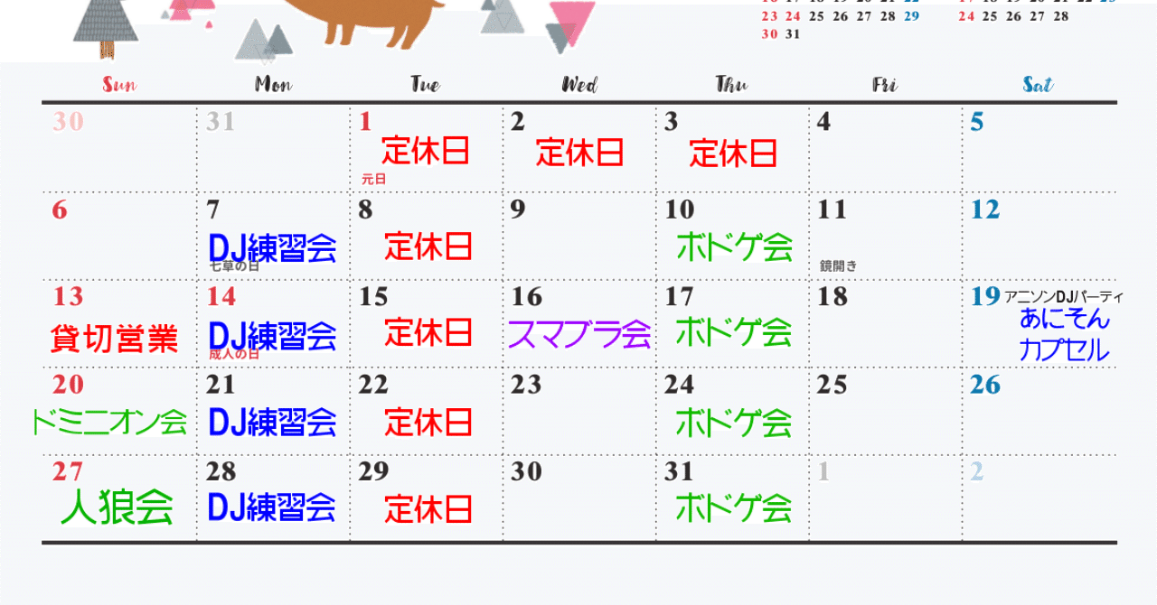 1月確定