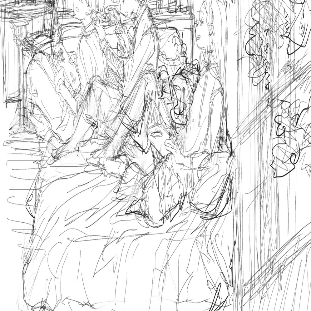 絵の勉強を1年本気でやってみた【第1課題：⑧】〜下書きとガイド作成