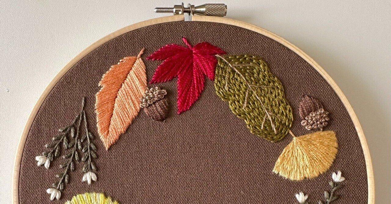 PDF図案「紅葉狩り」｜はなこまち/刺繍作家