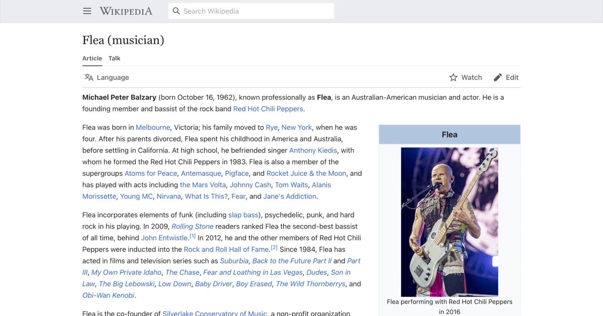 フリー】英語版ウィキペディアを日本語で読む【Flea】｜英語de洋楽 
