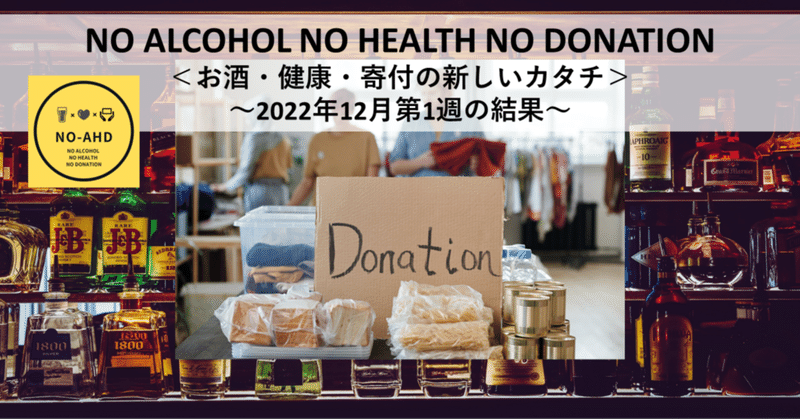 NO-AHD＜お酒・健康・寄付の新しいカタチ＞～2022年12月第1週の結果～