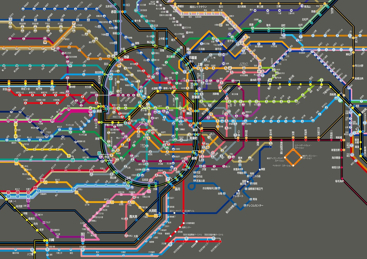 路線図 Railway Map Tokyo George Kurokawa Note