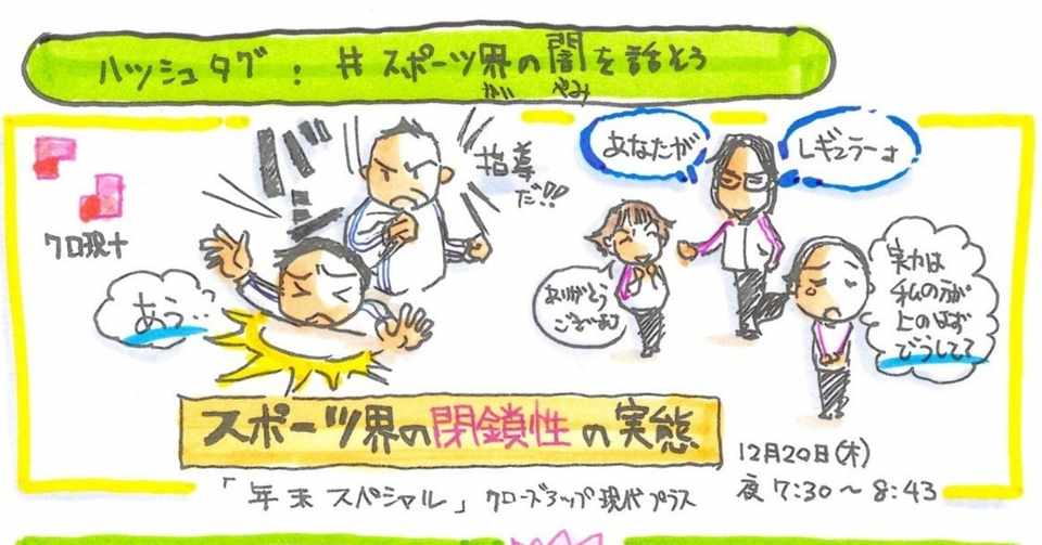 Nhk クローズアップ現代 Twitter議論グラレコ クロ現プラス スポーツ界の闇を話そう グラレコ ポートフォリオ 楽描人カエルン Kaerun On Line On Air Doodler Note