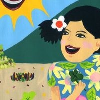 日本画の新作 ブルーロータス｜ハッピー太陽画家小楠アキコ
