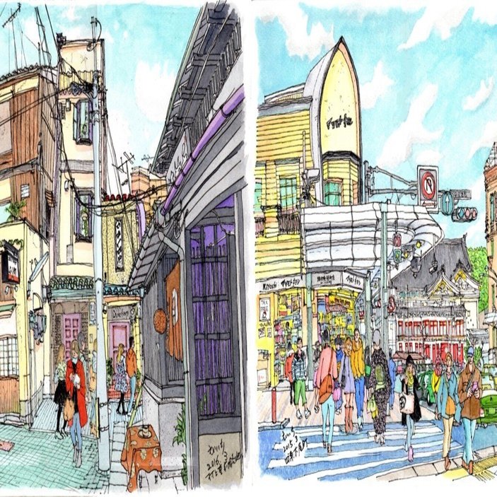 私のスケッチポイント／作品紹介あれこれ＞ 四条木屋町