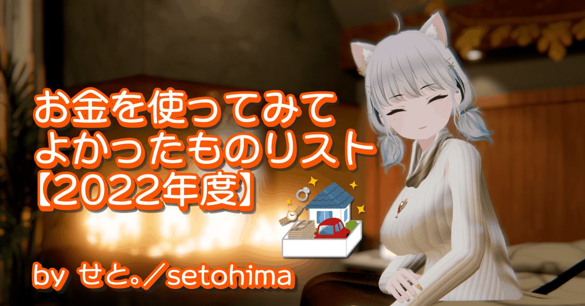お金を使ってみて良かったものリスト【2022年度】｜せと。／setohima