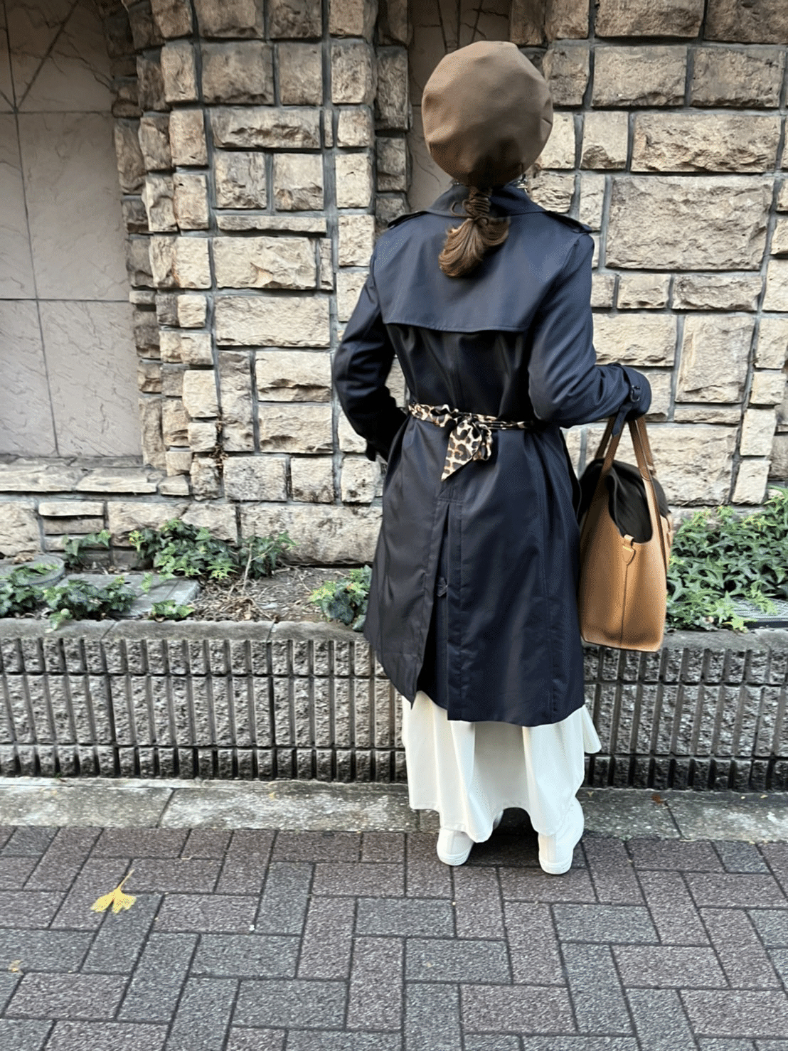 大きいサイズ お洒落 ラルフローレン トレンチ コート 黒 スカーフ柄