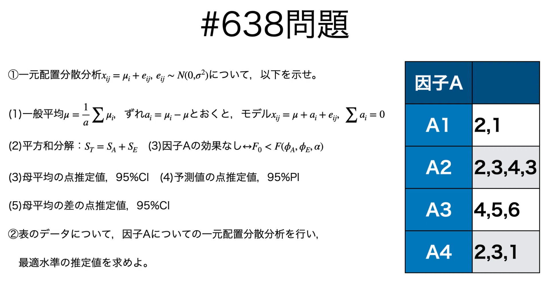 書記が数学やるだけ#638 一元配置分散分析の理論｜鈴華書記（Writer