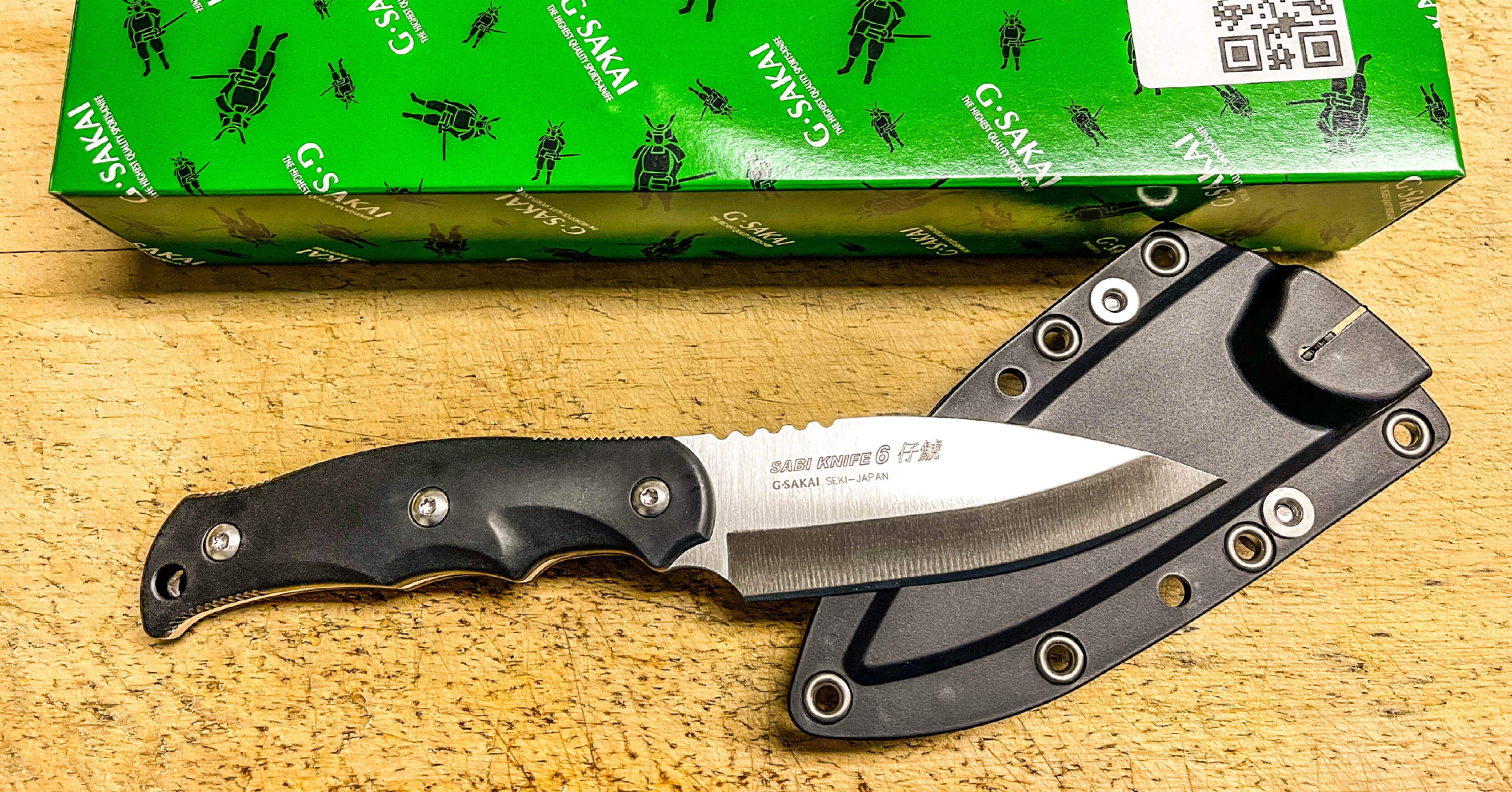 捧呈 G サカイ ニューサビナイフ 1 キャンプミニ包丁 直刃 黒 11502