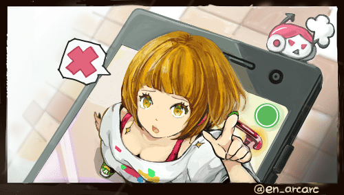 ゲームしながら歩くと危ないよ En Note