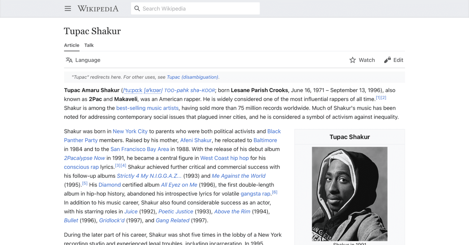 2パック 英語版ウィキペディアを日本語で読む Tupac Shakur 英語de洋楽 Note 2パック 英語版ウィキペディアを日本語で読む Tupac Shakur 英語de洋楽 Note