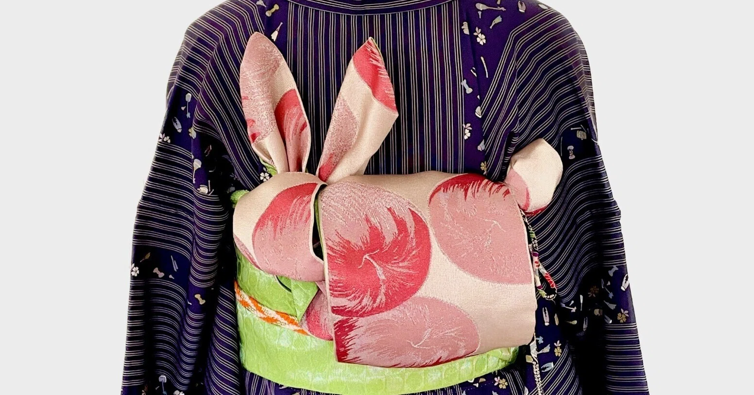 新年のお出かけに！【創作帯結び】ウサギ?長い半幅帯編2022｜せん